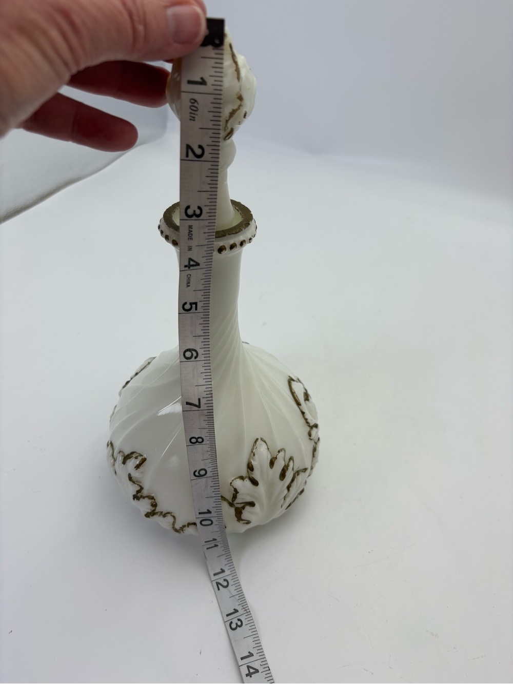 Antique Milk Glass Apothecary Vanity Bottle - Picture 12 of 13